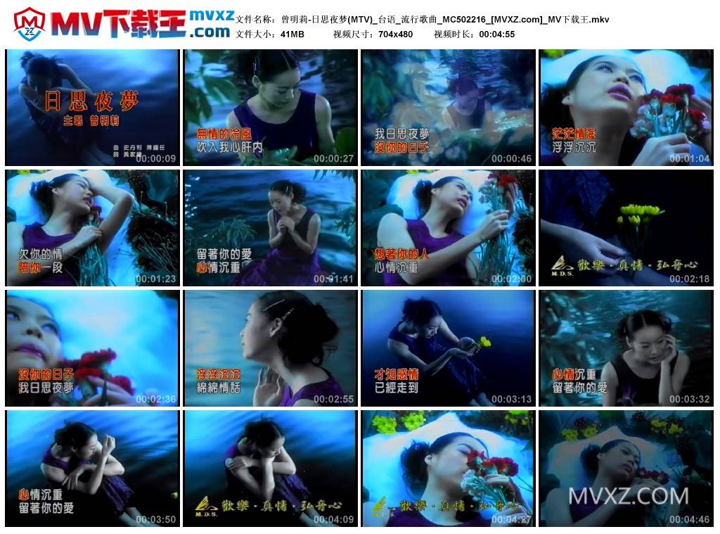 曾明莉-日思夜梦(MTV)_台语_流行歌曲_MC502216
